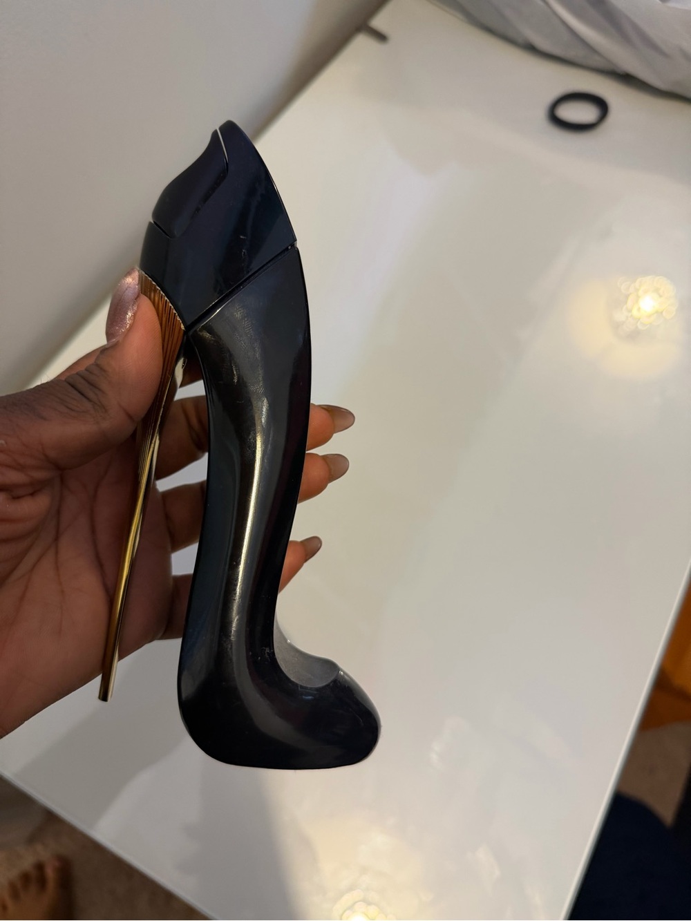 Carolina Herrera Black & Gold Stiletto Perfume Bottle